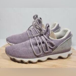 Sorel kinetic Lilac Knit Lace-Up Sneaker with grey Accents